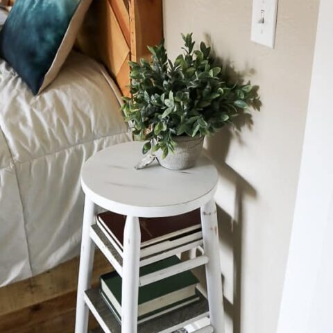 How to Upcycle a Barstool into a Narrow Bedside Nightstand