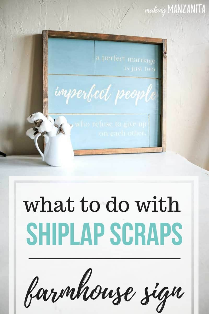 Wondering what to do with leftover shiplap? Try making a blue shiplap sign with a darker frame around it.