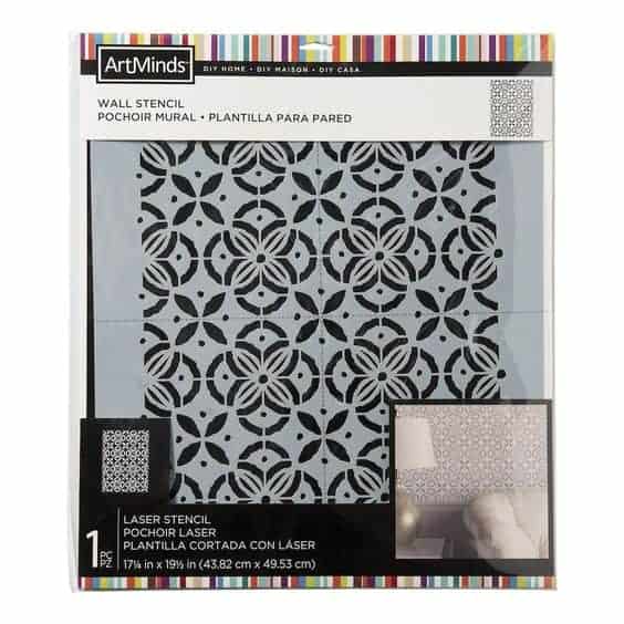 If you're interested in stenciling the wall for over the bed decor, try this DIY home batik wall stencil from ArtMinds sold at Michaels craft store