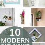 shows 8 various modern farmhouse planters with overlay text that says 10 modern farmhouse planters