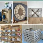 Various pallet projects in a collage with text overlay that says 10 pallet wood projects to DIY
