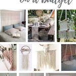 Photo collage with macrame home decor with text overlay that says macrame home decor on a budget
