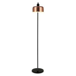 floor lamp with copper shade and bronze post