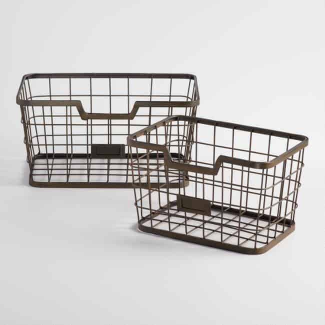 Metal wire baskets perfect for organization in any area of the home