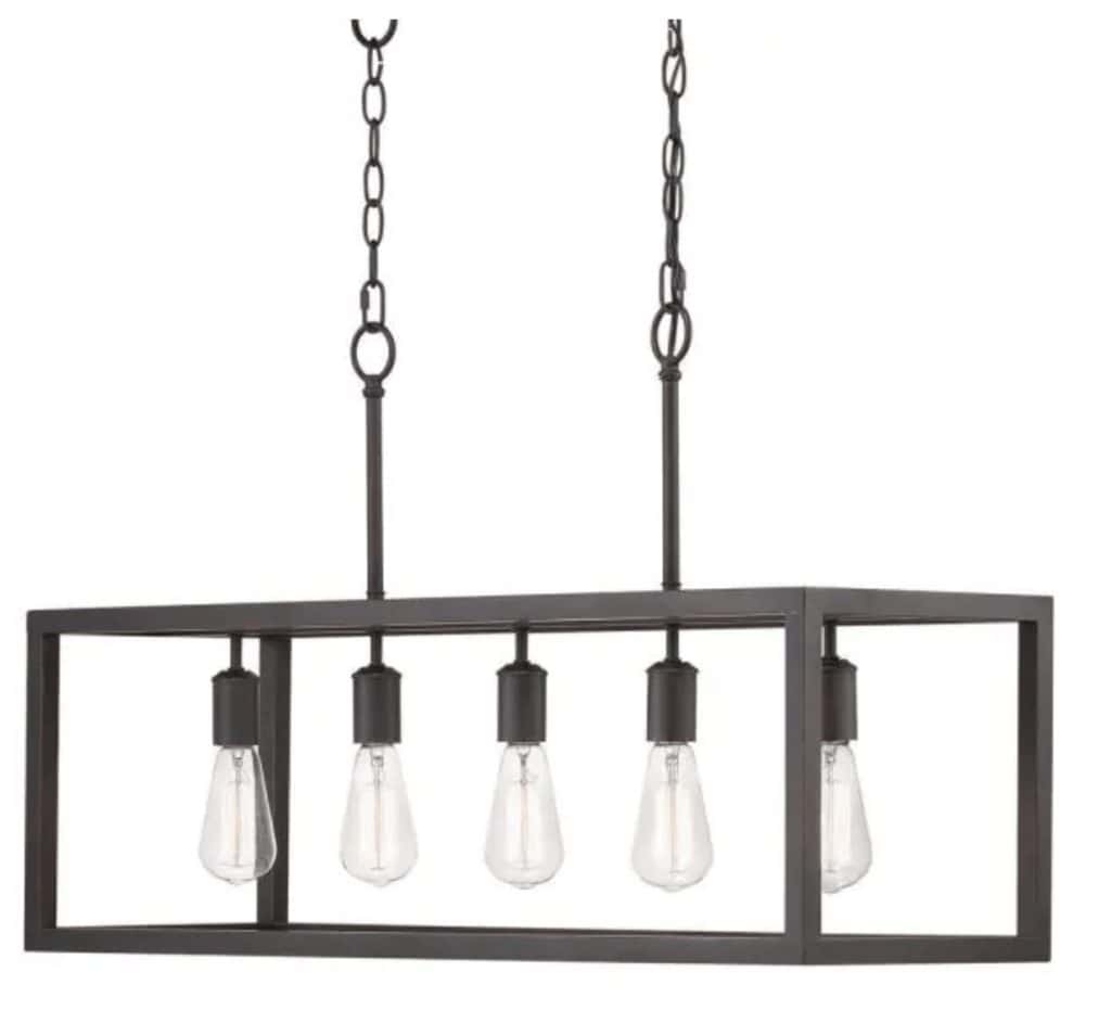 5 Light Distressed Black Chandelier