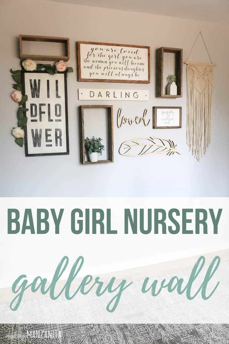 How to create a rustic gallery wall for a baby girl nursery