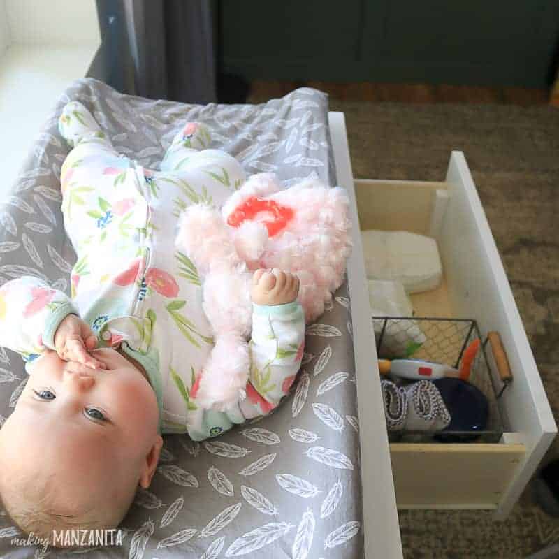 Keep your baby's changing table organized with these simple tips and tricks for changing table organization