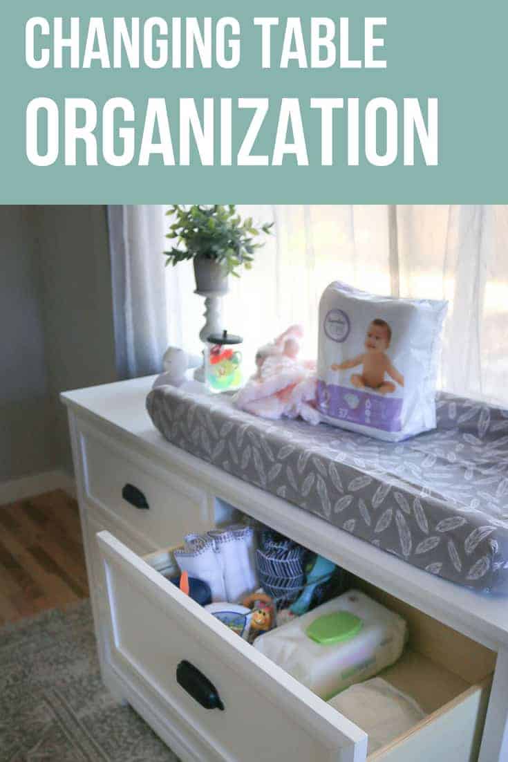 Changing Table Organization: how to organize your baby's changing table and dresser with a few simple tips