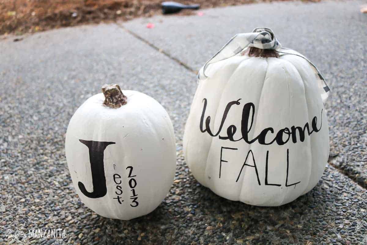 White Pumpkin Decor from Cheap Thrift Store Foam Pumpkins