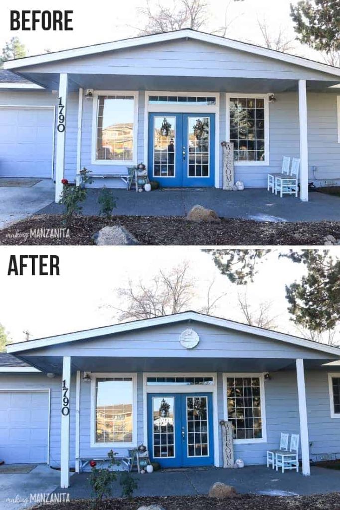 before and after gable decorations