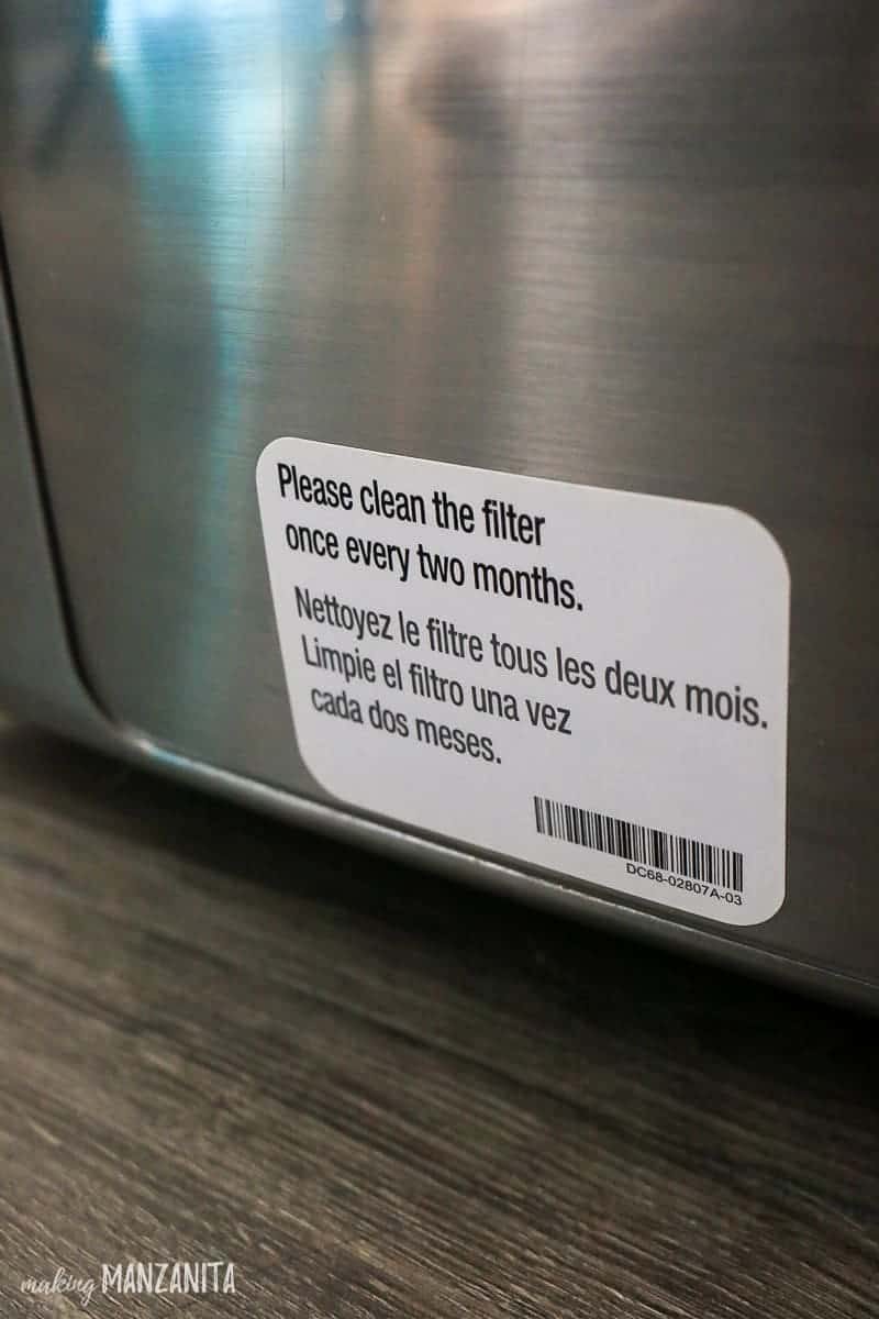 Your washing machine should come with a sticker that indicates where the filter is and how often to clean your washing machine and the washing machine filter.