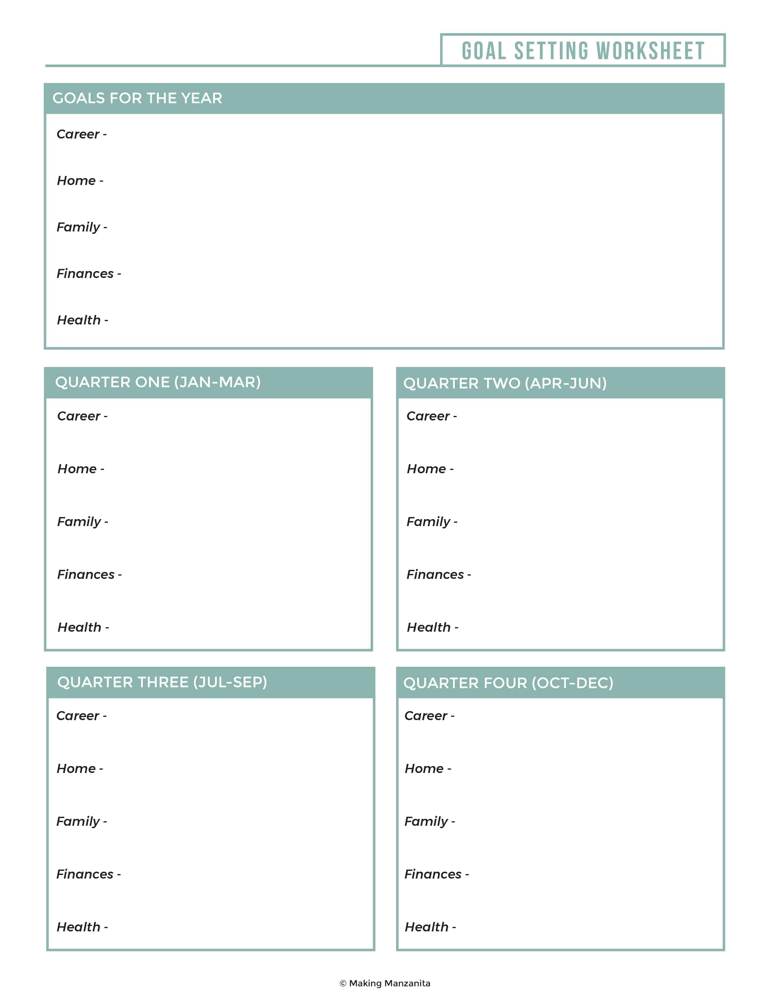 Grab this goal setting worksheet to crush your goals this ...