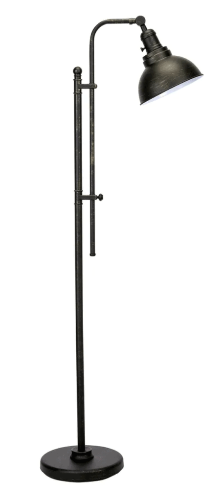 Antique inspired floor light with aged bronze 