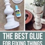 Showing how to fix a broken candleholder with the best glue for fixing things around your house