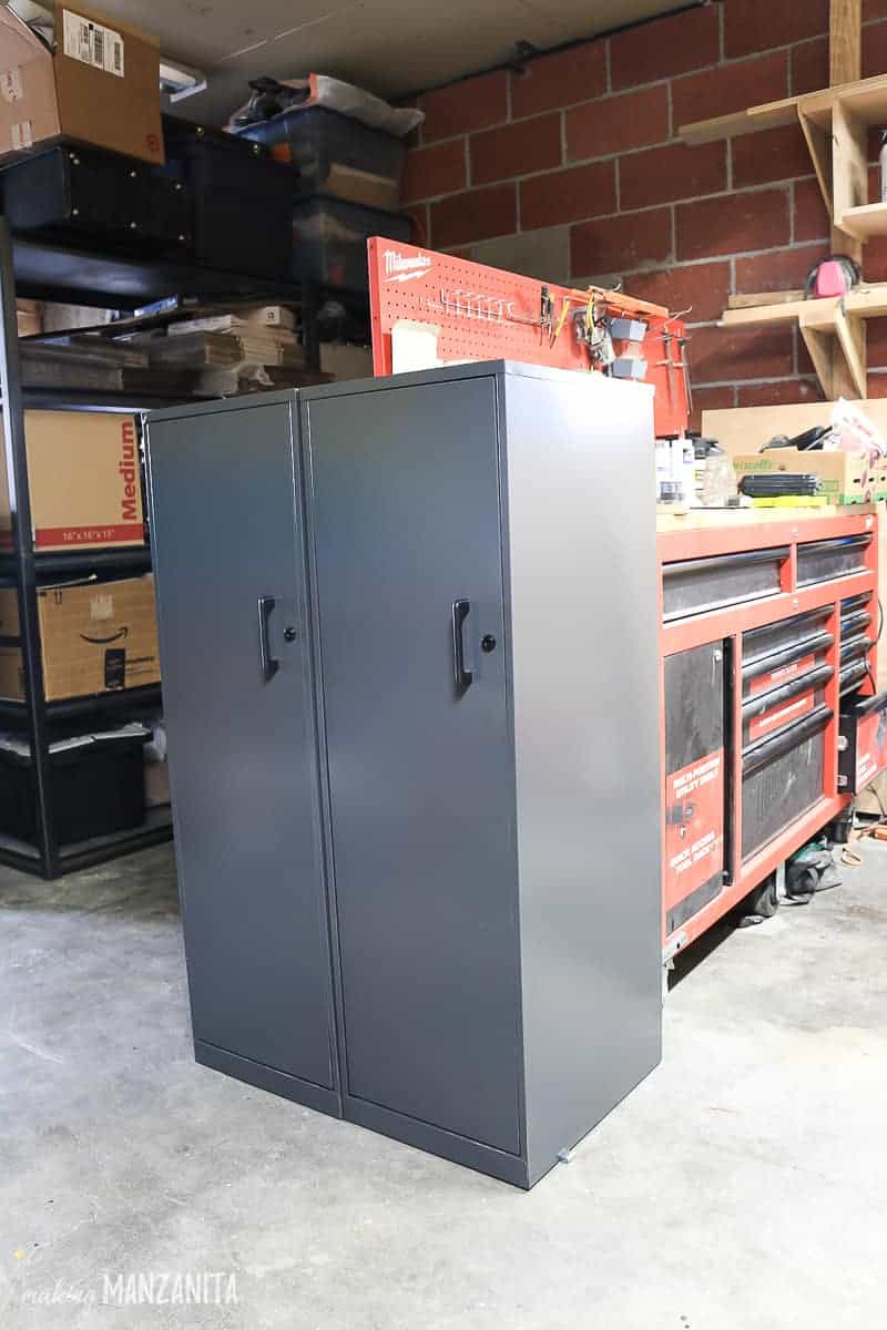 We keep these locking storage cabinets in our garage to store harmful chemicals and products like paint and cleaners
