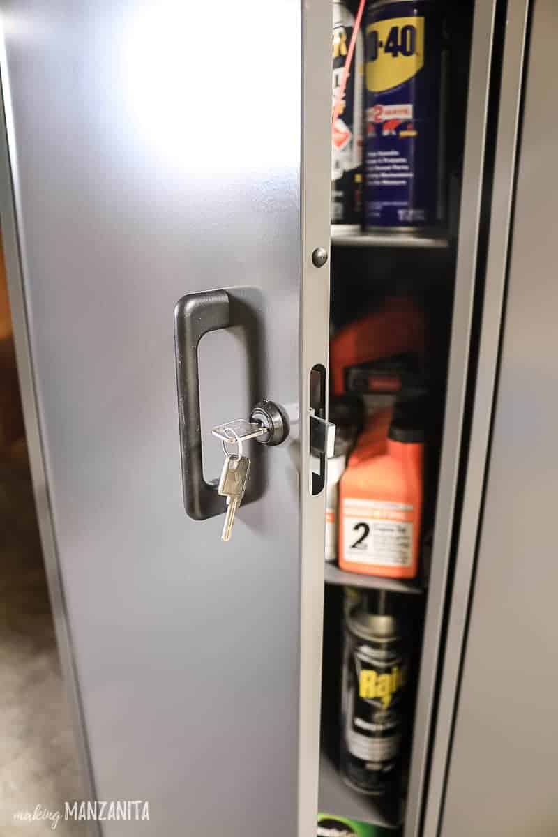 What To Put In A Locking Storage Cabinet To Kidproof Your Garage