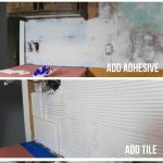 steps of installing tile backsplash with tile adhesive