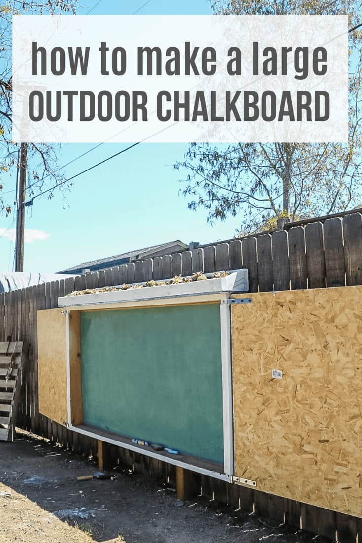 Here's how to make a large outdoor chalkboard that's perfect for kids! This outdoor chalkboard can attach to a backyard fence and double as a planter or garden.