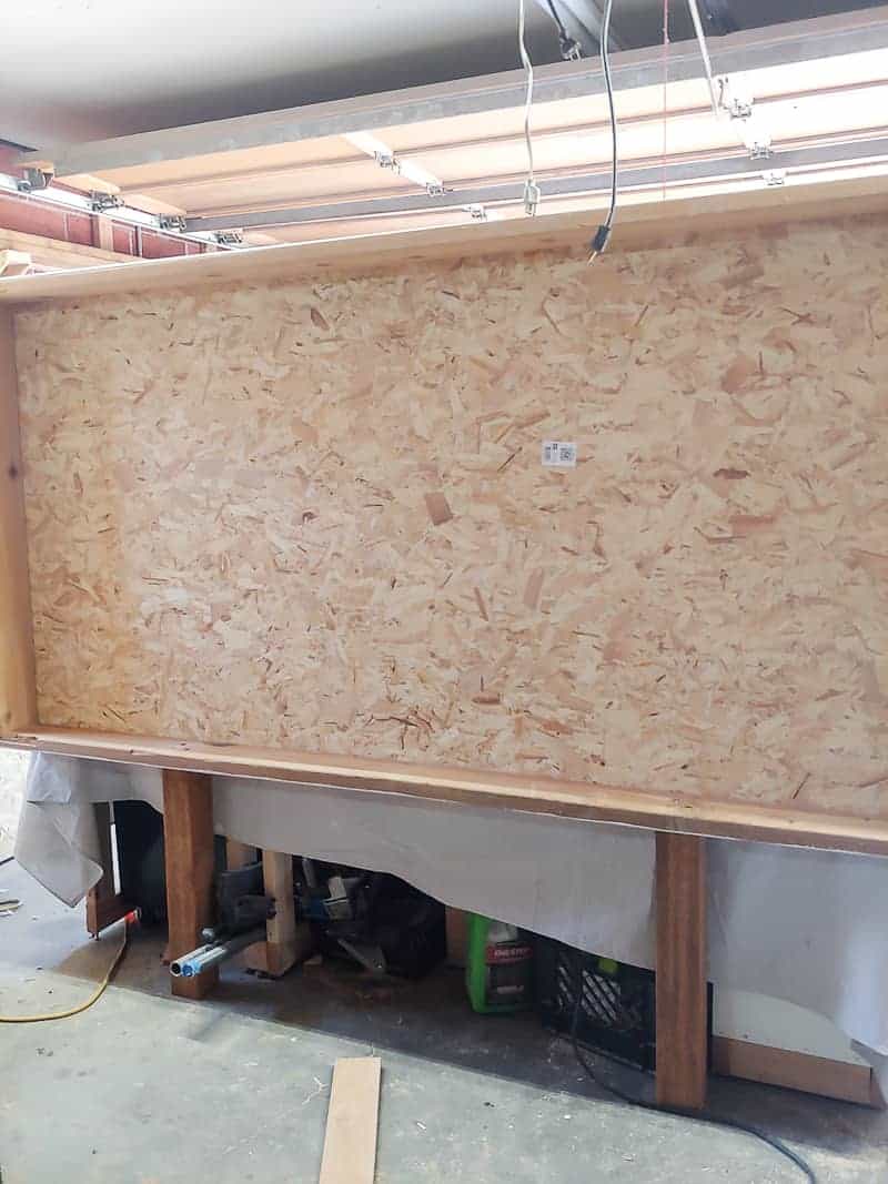 The large chalkboard box stands up on two sturdy cedar posts. This is how the box will stand and be supported against the outdoor fence.