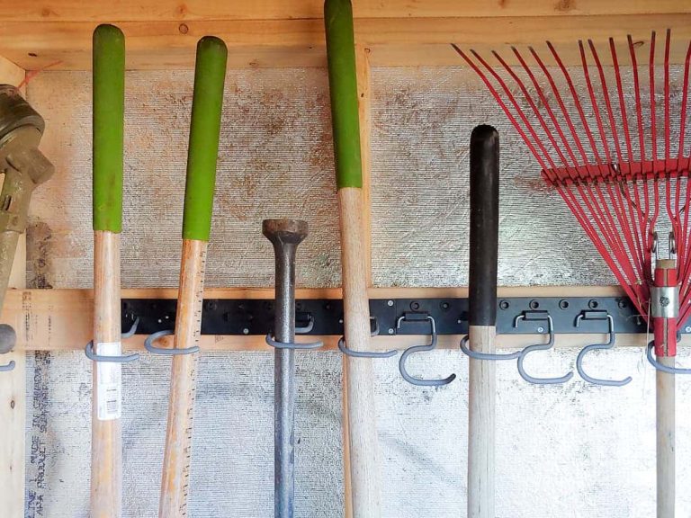 Easy Garden Tool Storage In Backyard Shed