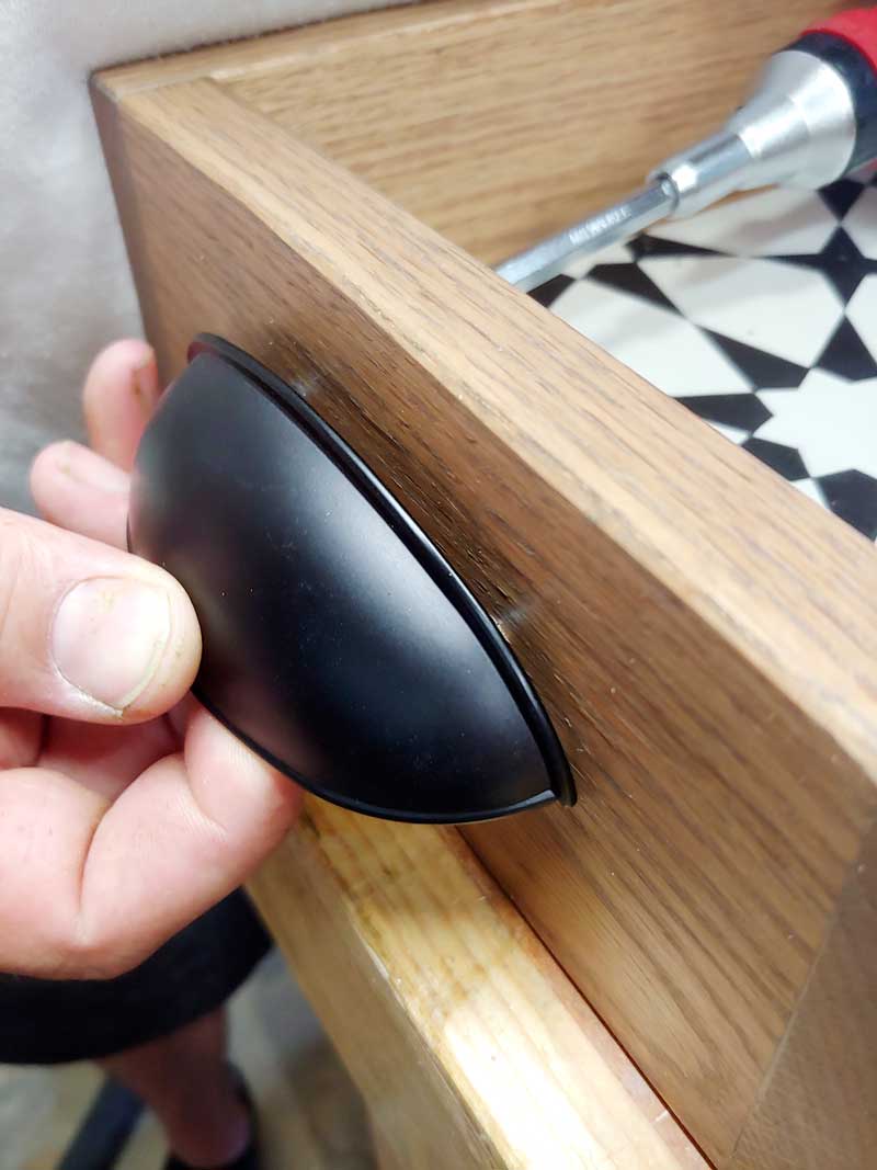 Attaching handle to the diy serving tray in what to do with leftover tiles