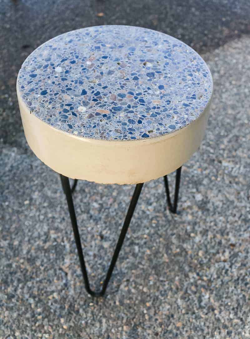 Finished DIY concrete side table