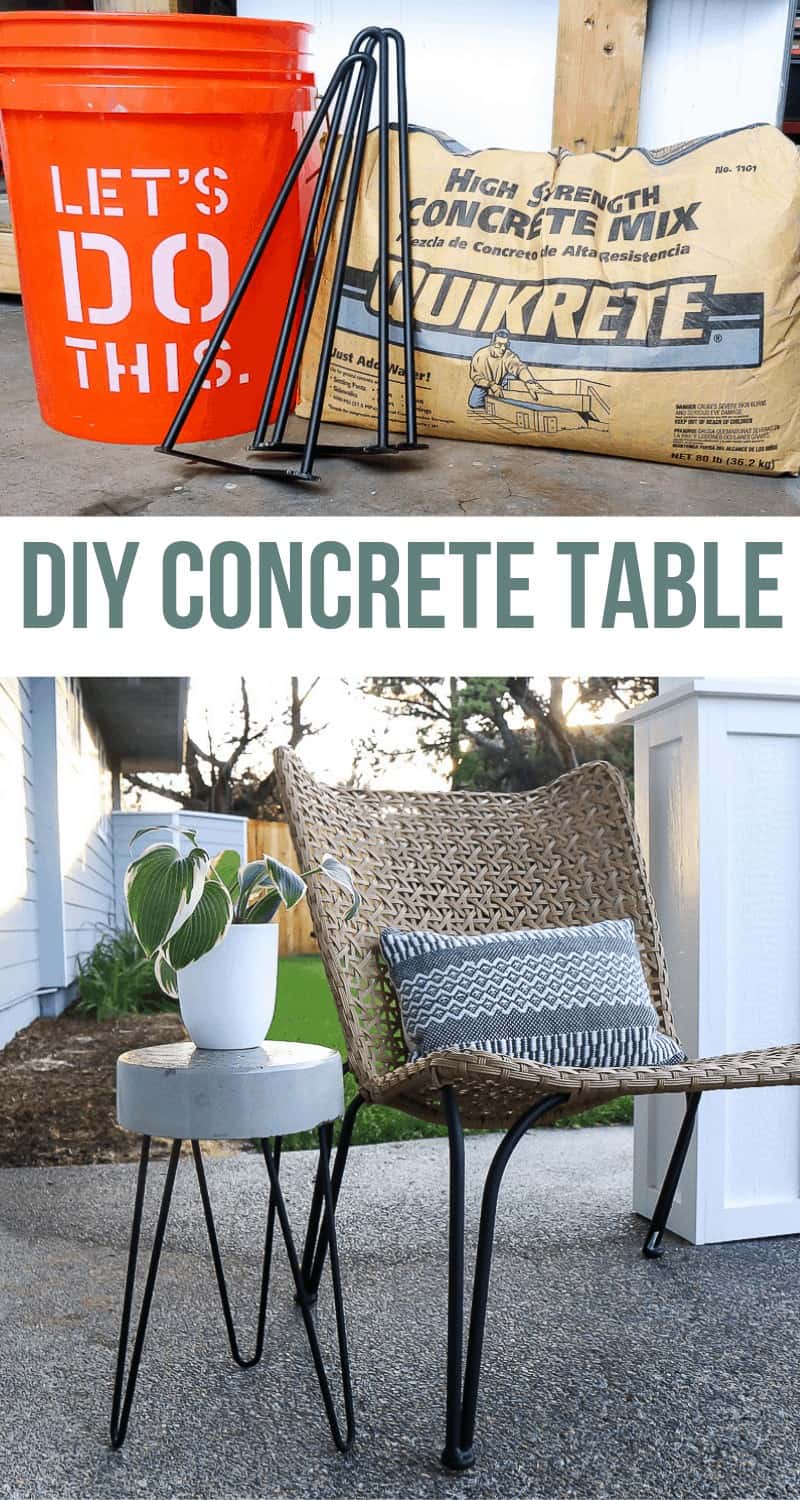 How to make an easy DIY concrete side table that's a perfect accent piece for your outdoor porch