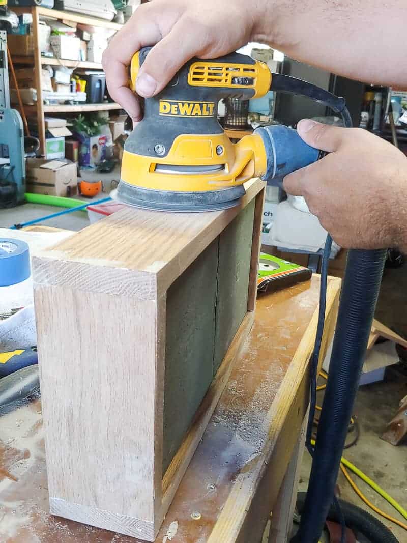 Sanding diy serving tray sides using orbital sander in what to do with leftover tiles.