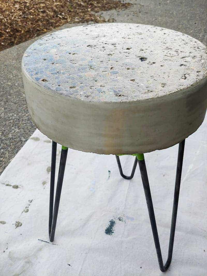 Seal the concrete side table for a quality, long-lasting finish