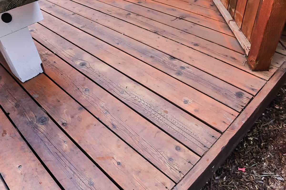 Refinished deck floor