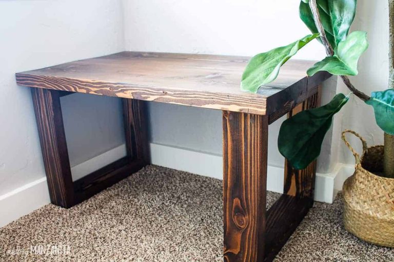 Easy DIY Bench For Small Entryway (With Free Plans)