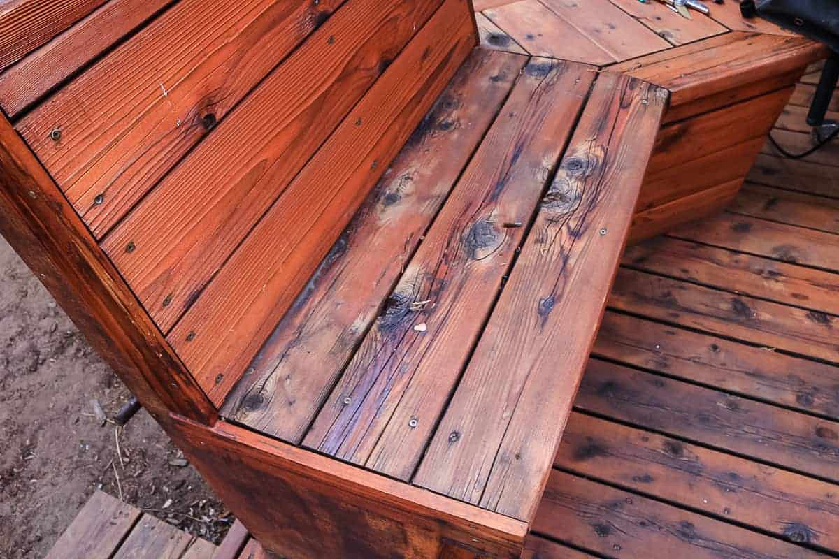 Refinished deck bench