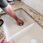 Adding new sink drain assembles for the new farmhouse kitchen sink