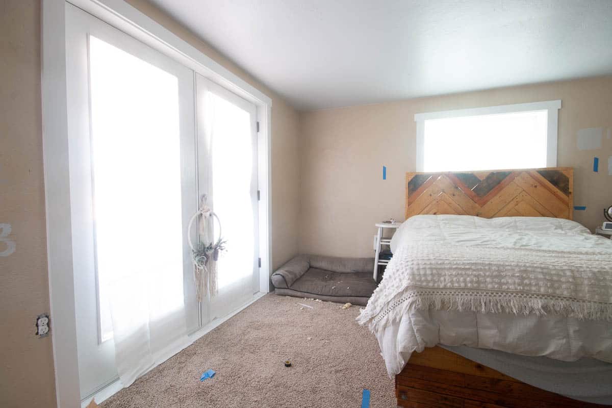 Our old master bedroom before the two tone walls makeover.