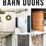 Collage of barn doors ideas with text overlay that says 17 DIY barn doors