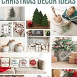 Christmas decoration ideas inlcuding DIY Christmas trees, ornaments, throw pillows, gifts, Christmas jars with text overlay that says 25 Living Room Christmas Decoration Ideas
