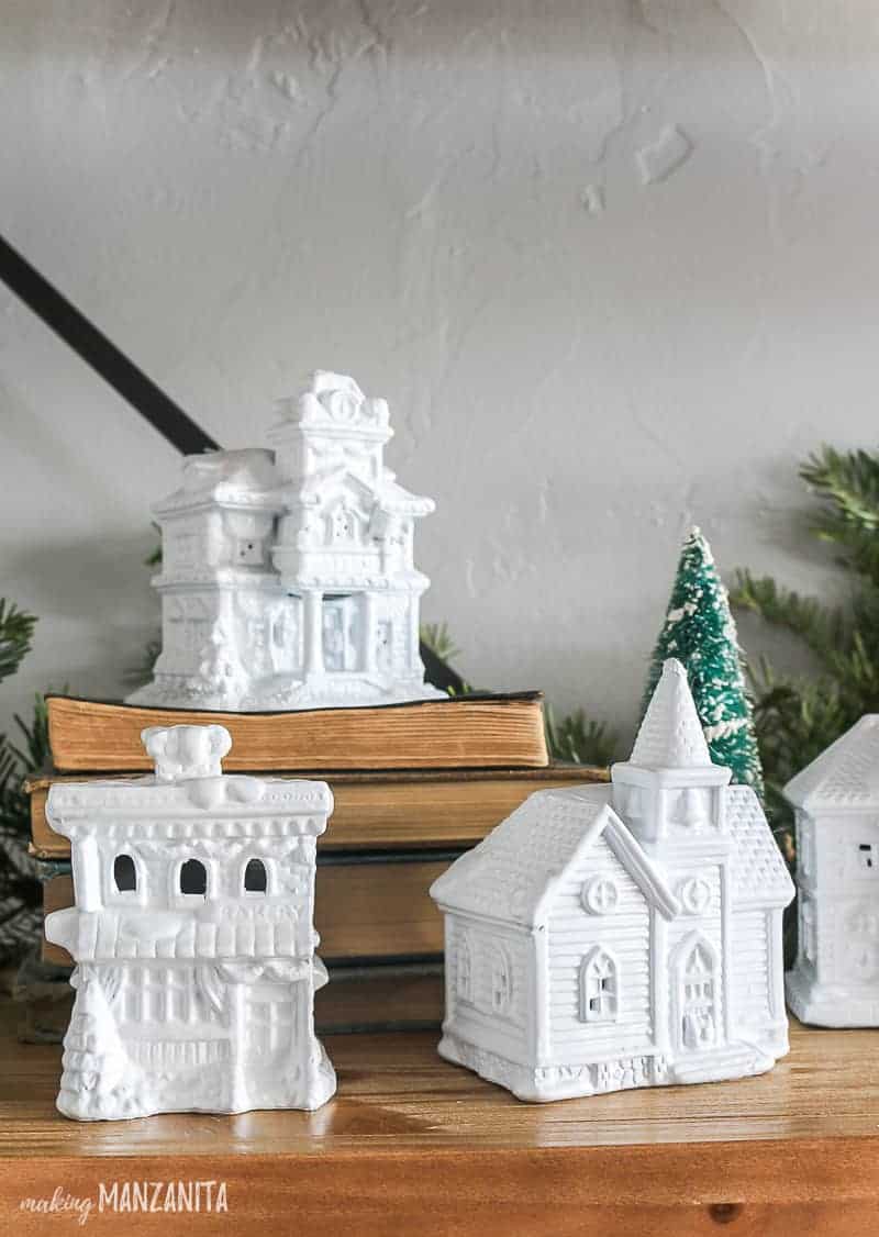 DIY Christmas Village Makeover with Paint