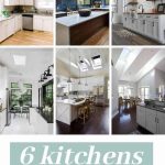 Shows 6 kitchens with different styles with skylights. Text overlay says 6 kitchens with skylights