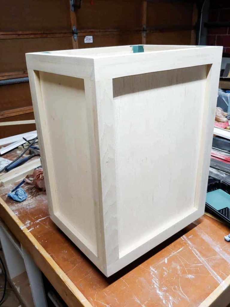 Making a DIY hamper is as easy as taking the plywood and creating a box shape