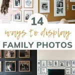 shows 4 different family photo galleries with overlay text that says 14 ways to display family photos
