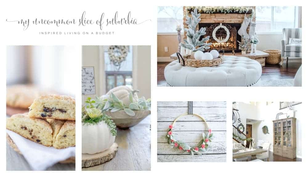 shows various pictures of farmhouse decor from my uncommon slice of suburbia