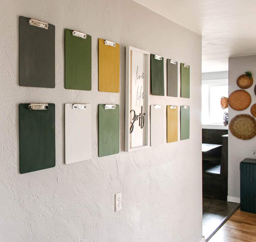 Our clipboard gallery wall is the perfect way to display kid's art or family photos