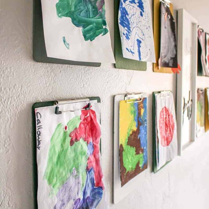 How To Make a Kid's Art Gallery Wall With Clipboards