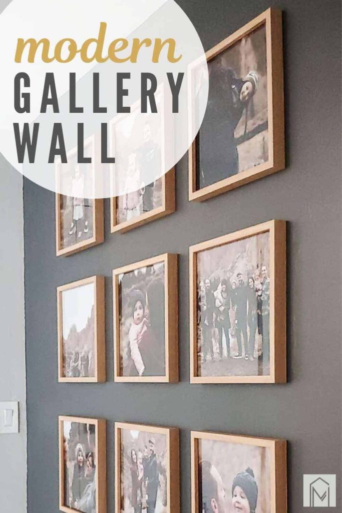 How to create a grid style family photo wall with wooden picture frames