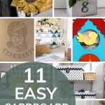 shows 9 different cardboard projects with overlay text that says 11 easy cardboard projects