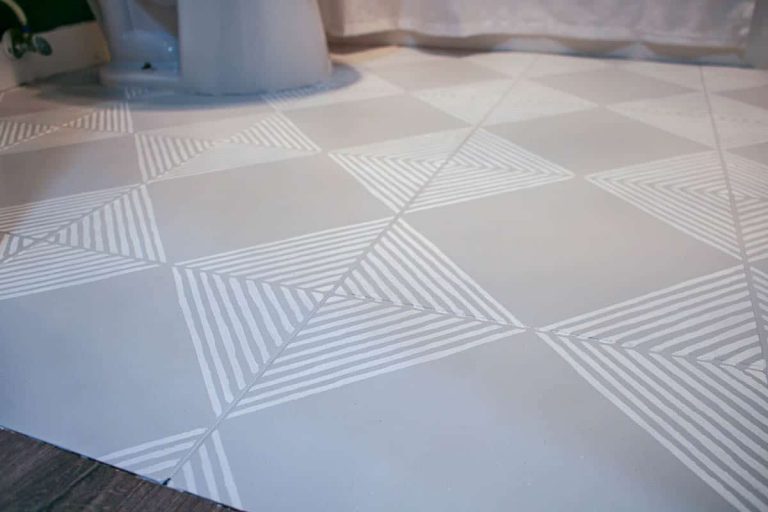 Stenciling Floor Tiles with Paint
