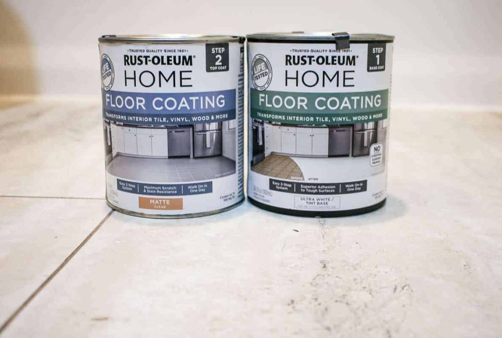 Rust-Oleum Home Floor Coating is the perfect paint to use for stenciling floor tiles 