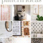 Collage showing sponge painted accent walls with text overlay that says sponge paint pattern ideas