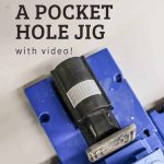 shows the top of the Kreg Jig K5 system with the clamp with overlay text that says A Beginner's Guide How to Use a Pocket Hole Jig with Video