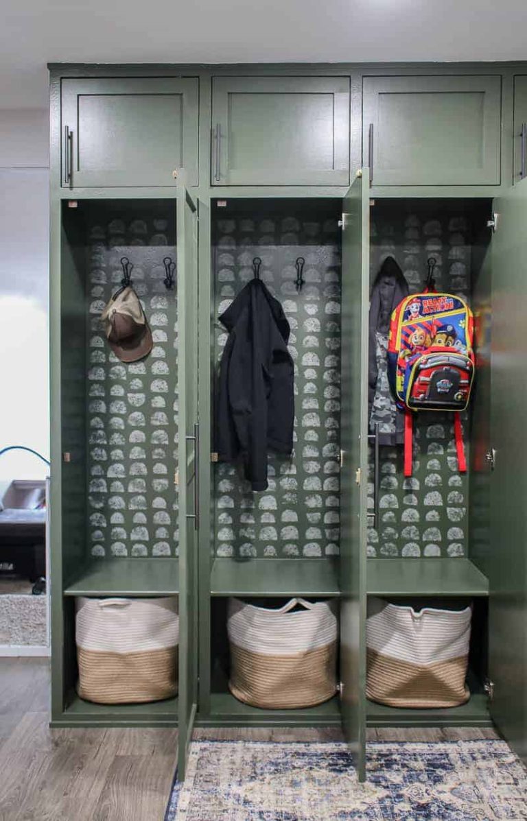 DIY Mudroom Lockers With Doors